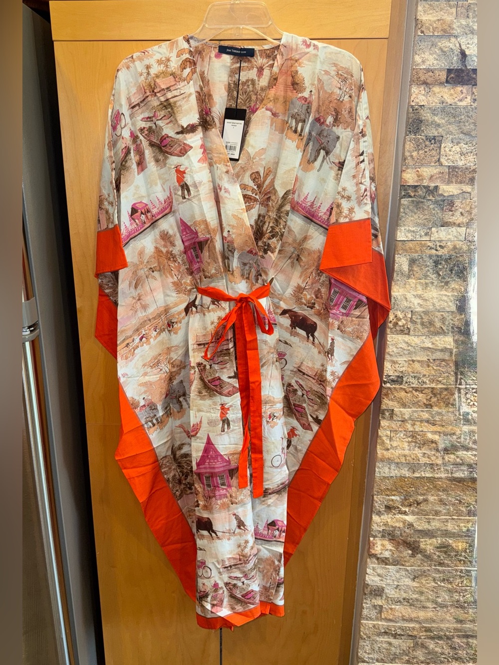 Jim Thompson Orange Wrap Kaftan